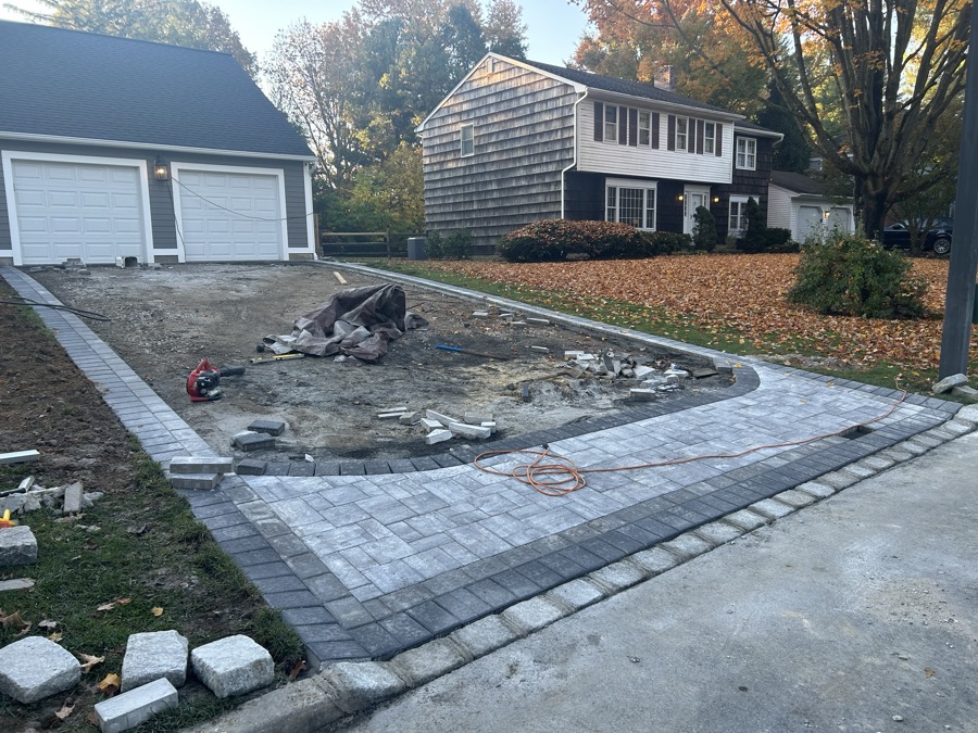 Paver driveway border project